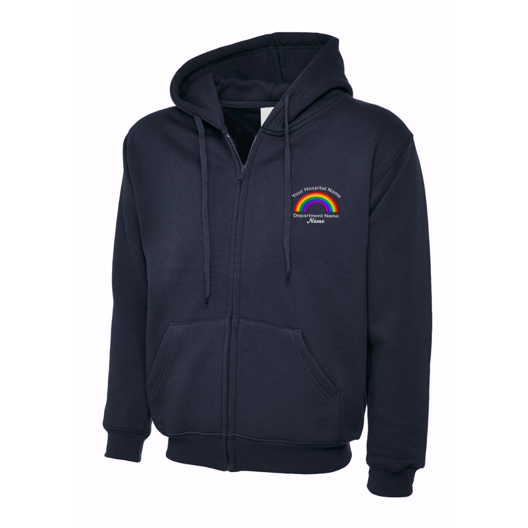Rainbow Personalised NHS Workwear Zip Hoodie UC504 August 2025