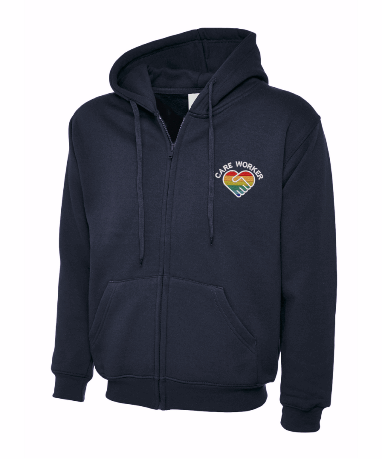 Care Worker Personalised Workwear Zip Hoodie UC504 August 2025