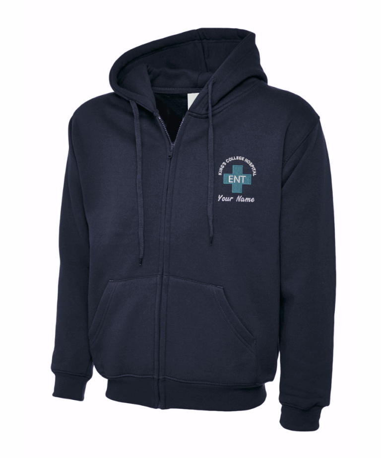 ENT Ear Nose Throat Personalised Workwear Zip Hoodie UC504 August 2025