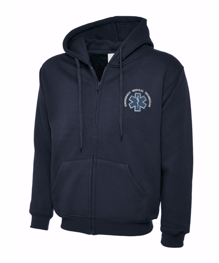 EMT Emergency Medical Technician Personalised Workwear Zip Hoodie UC504 August 2025