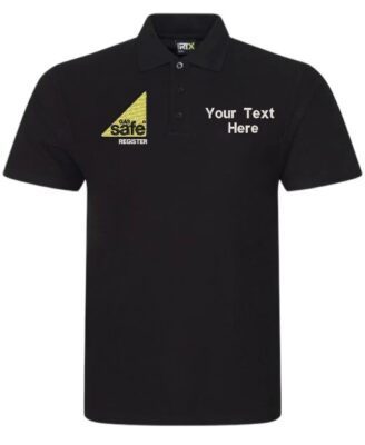 Gas Safe Plumber Polo Shirt Embroidered Personalised With Company Name, Vivid Promotion Workwear