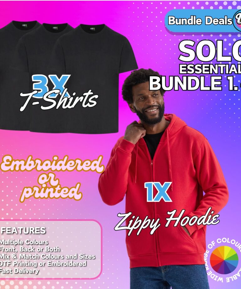bundle deal for 3 t shirts and 1 zippy hoodie workwear
