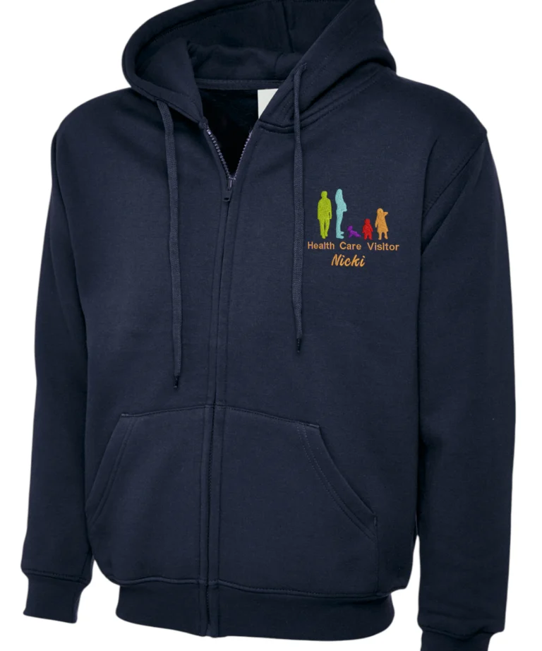 Health Care Visitor Family Zip Hoodie Navy