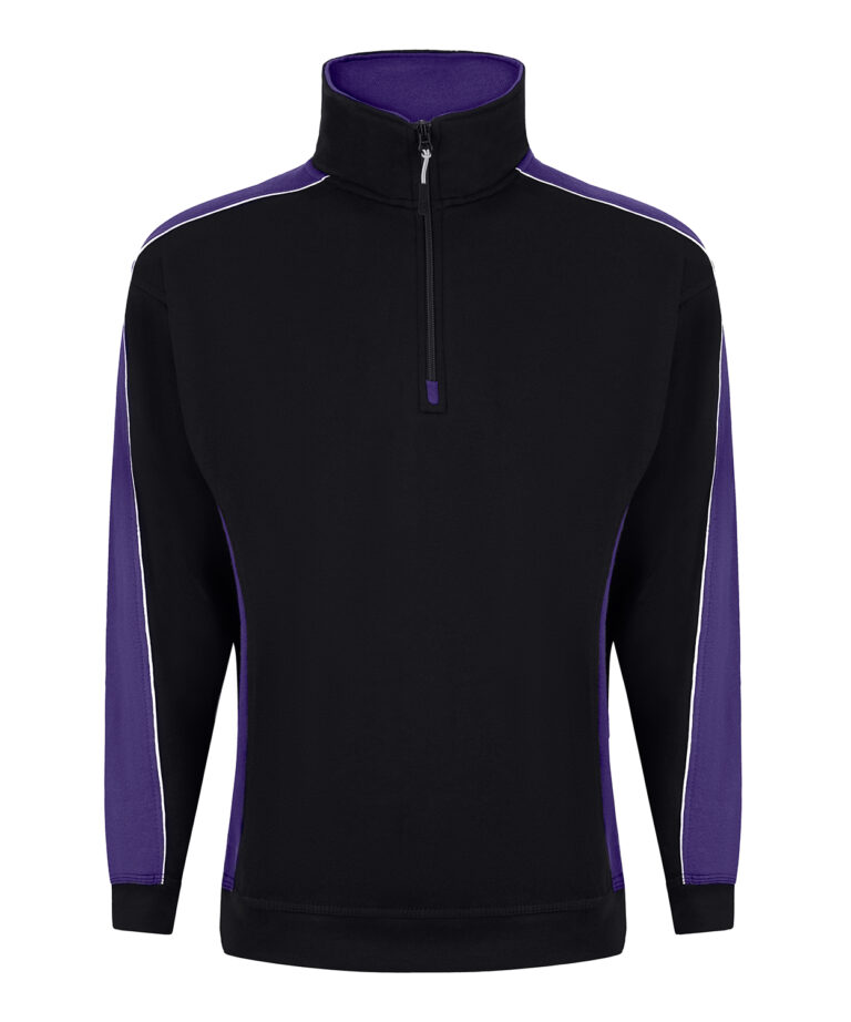 Workwear Orn Avocet Quarter Zip Sweatshirt - Black - Purple - XS
