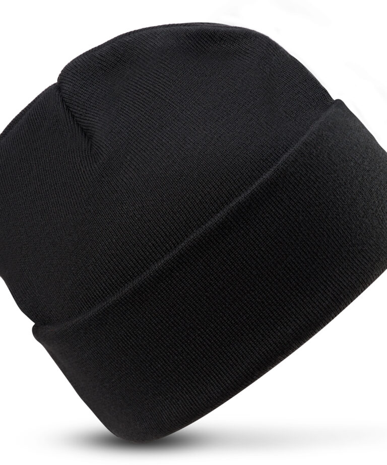 Workwear Orn Beanie Hat with Lining - Black