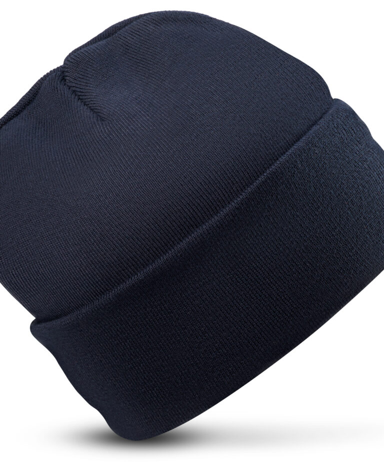 Workwear Orn Beanie Hat with Lining - Navy