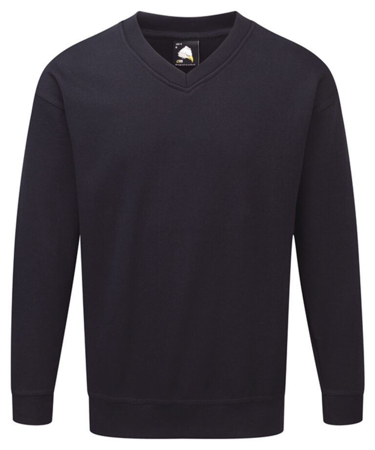 Workwear Orn Buzzard V-Neck Sweatshirt - Navy - XS