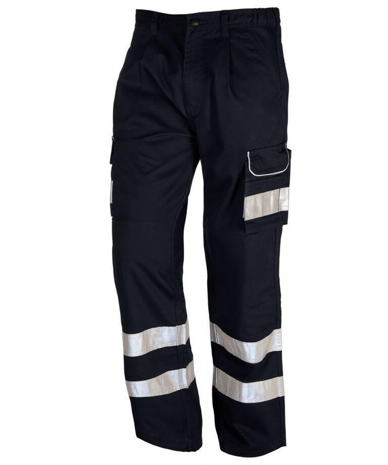 Workwear Orn Condor Kneepad Trouser - 2 HV Bands - Black - T - 52