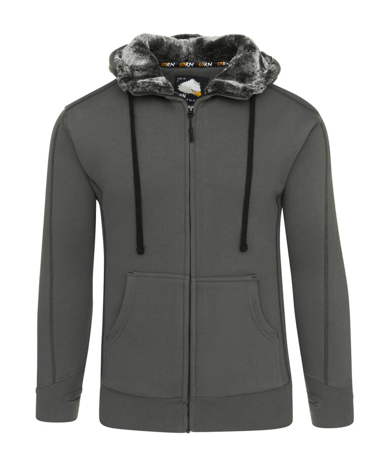 Workwear Orn Crane Fur-Lined Hoodie - Graphite - XS