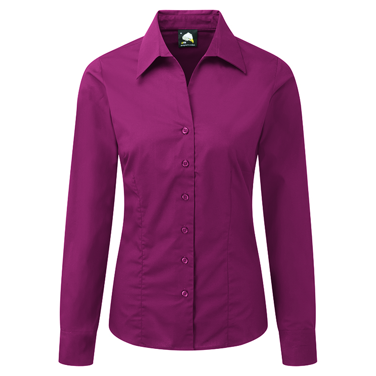 Workwear Orn Edinburgh Premium L/S Blouse - Burgundy - 8