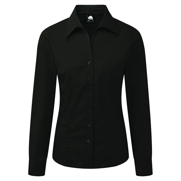 Workwear Orn Edinburgh Premium L/S Blouse - Black - 18