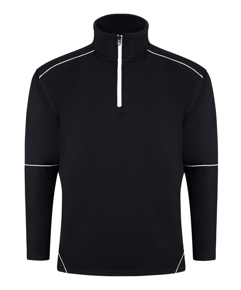 Workwear Orn Fireback Quarter Zip Sweatshirt - Black - Black - XS