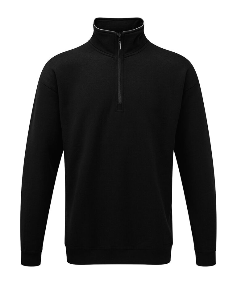 Workwear Orn Grouse Quarter Zip Sweatshirt - Black - XS