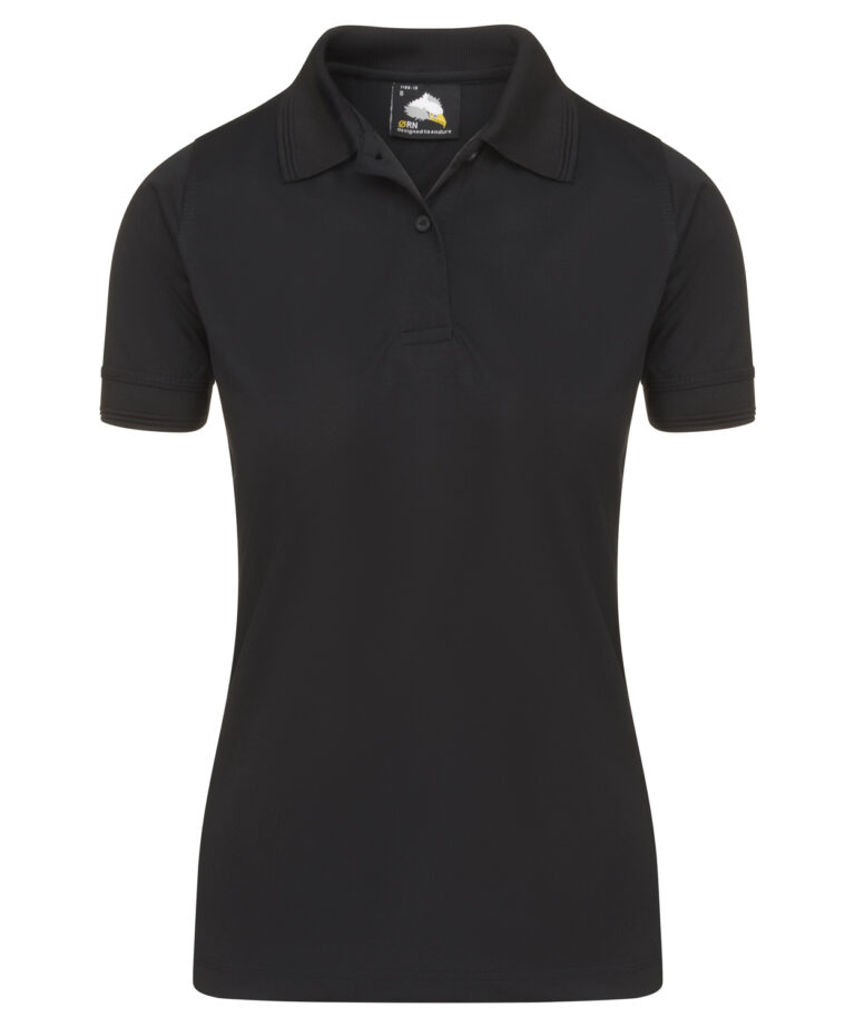 Workwear Orn Ladies Oriole Wicking Poloshirt - Black - 8