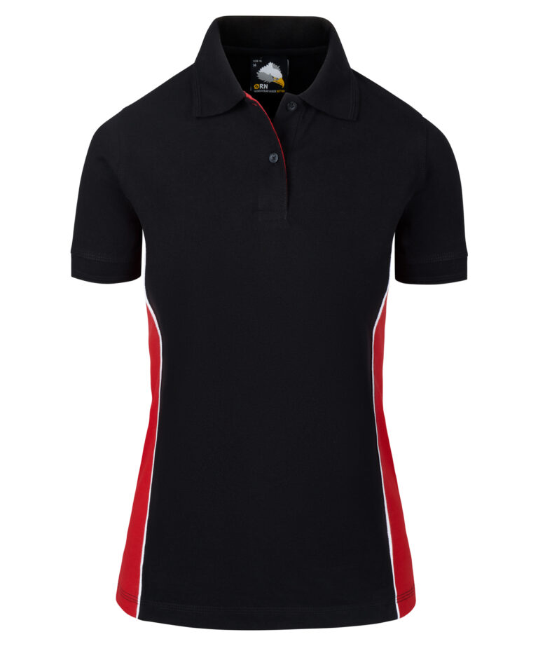 Workwear Orn Ladies Silverswift Poloshirt - Black - Red - 8