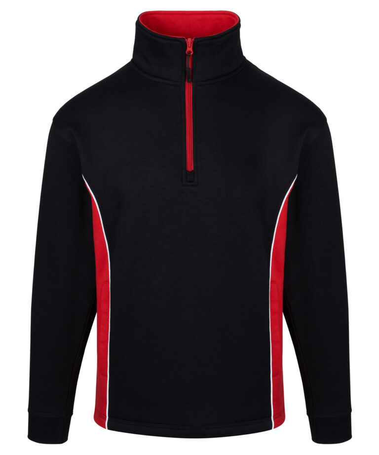 Workwear Orn Silverswift Quarter Zip Sweatshirt - Black - Red - XS