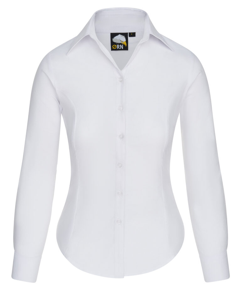 Workwear Orn The Classic Ladies Oxford L/S Blouse - White - 8
