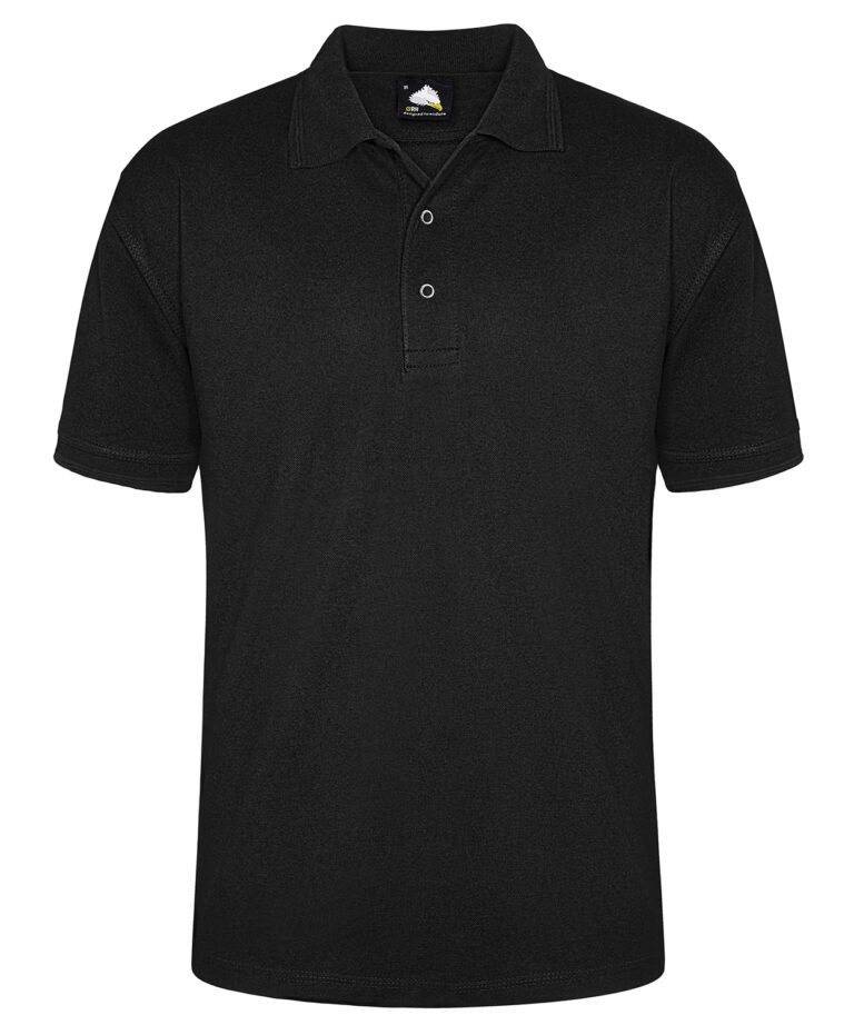 Workwear Orn Warbler Stud Poloshirt - Black - XS