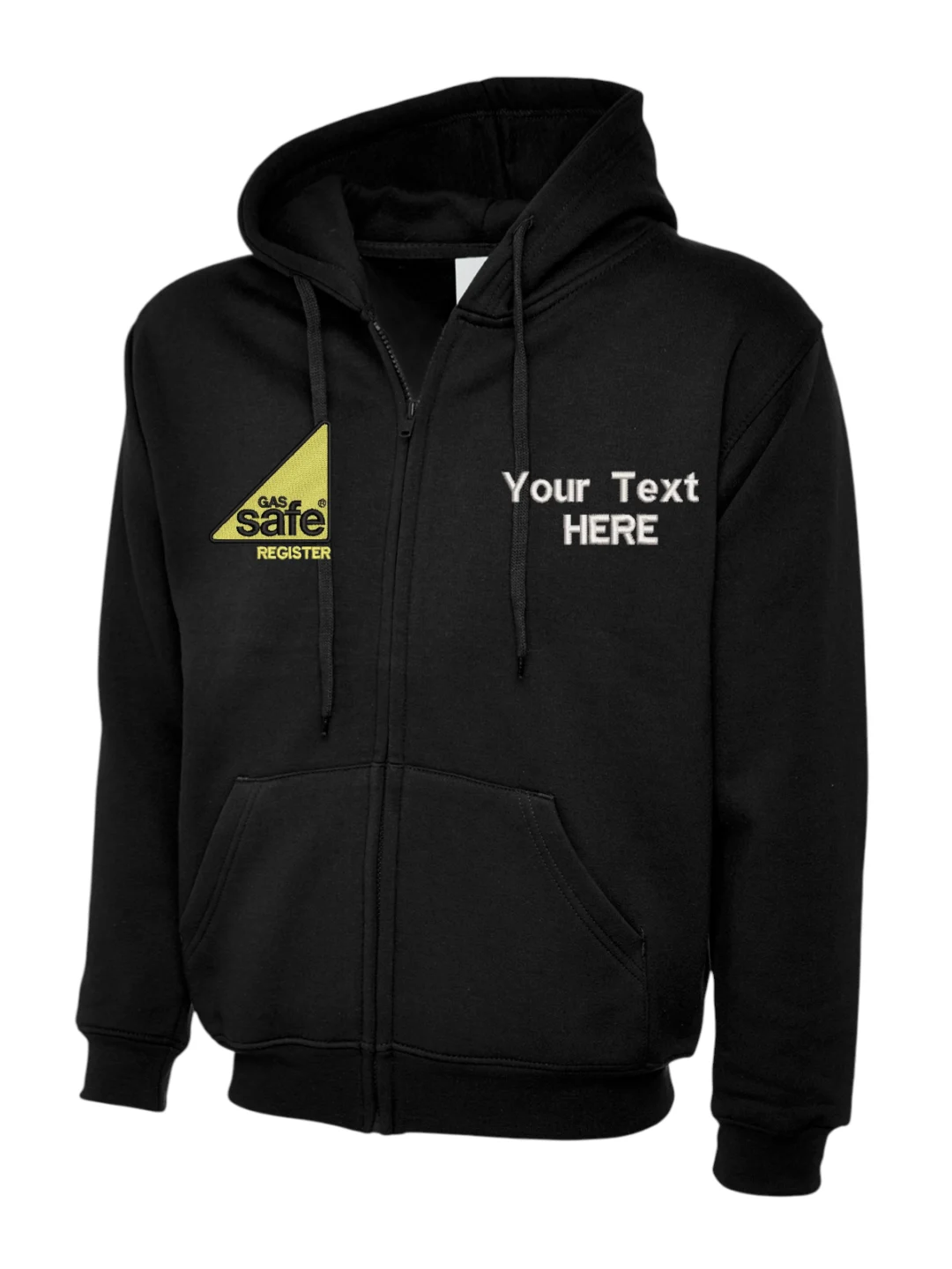 Gas Safe Plumber Zip Hoodie Personalised Embroidered, Vivid Promotion Workwear