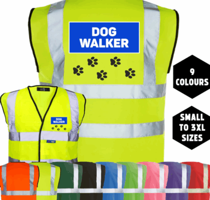 Printed Dog Walker Hi-Vis Vest 1