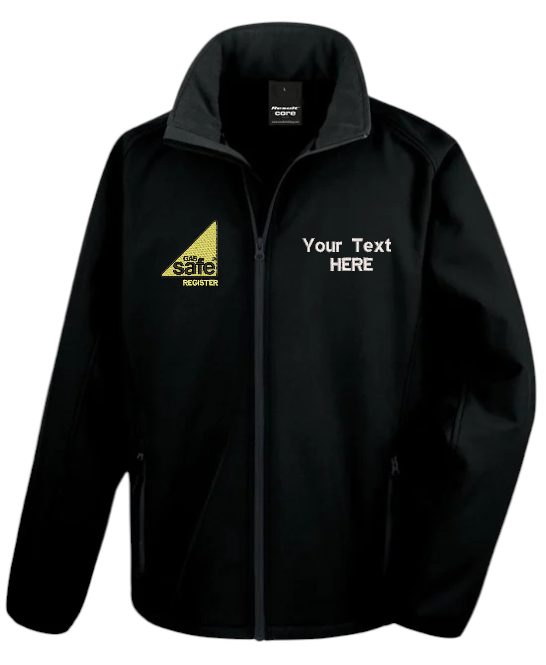 Gas Safe Plumber Softshell Jacket Black