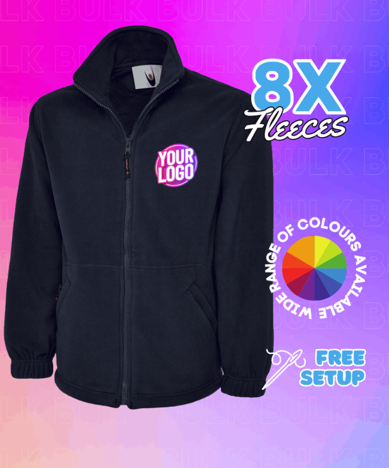 UNEEK Classic Full Zip Fleece Jacket x 8 | Bulk Bundle