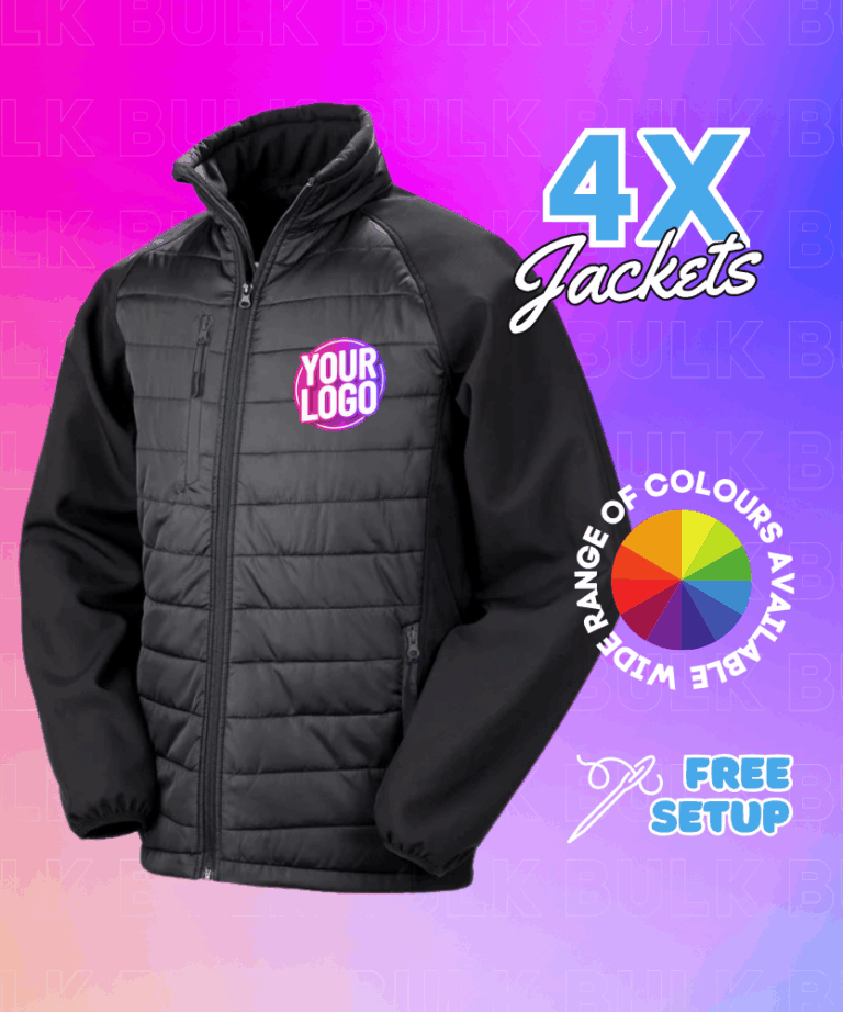 RESULT RECYCLED Padded Softshell Jacket x 4 | Bulk Bundle