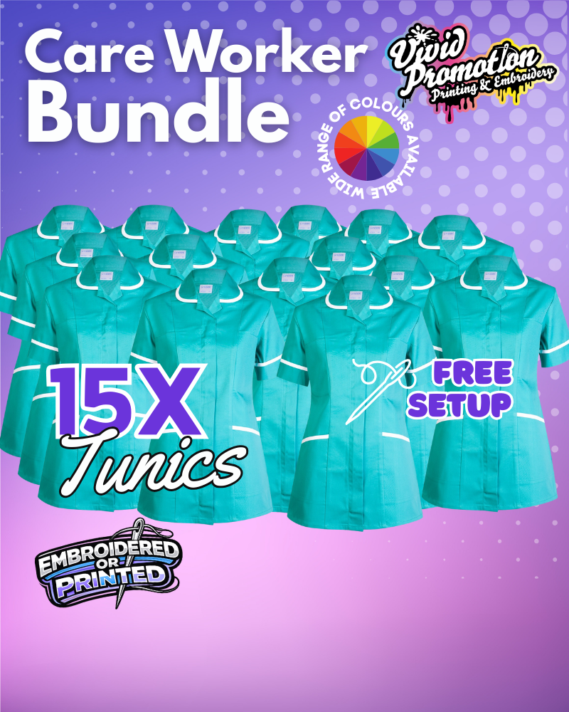 Care Worker Workwear Bundle Deal: 15x Uneek UC923 Ladies Heavyweight Tunic, Vivid Promotion Workwear Care Worker Workwear Bundle Deal: 15x Uneek UC923 Ladies Heavyweight Tunic, Vivid Promotion Workwear