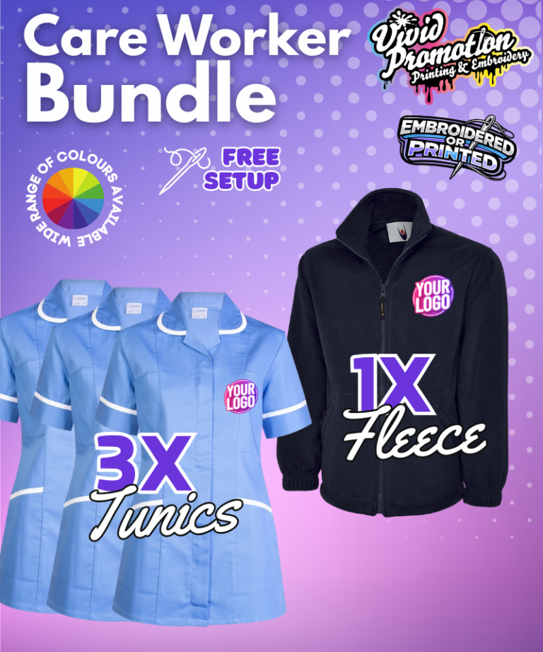 Care Worker Workwear Bundle Deal 3 Tunics and 1 Fleece