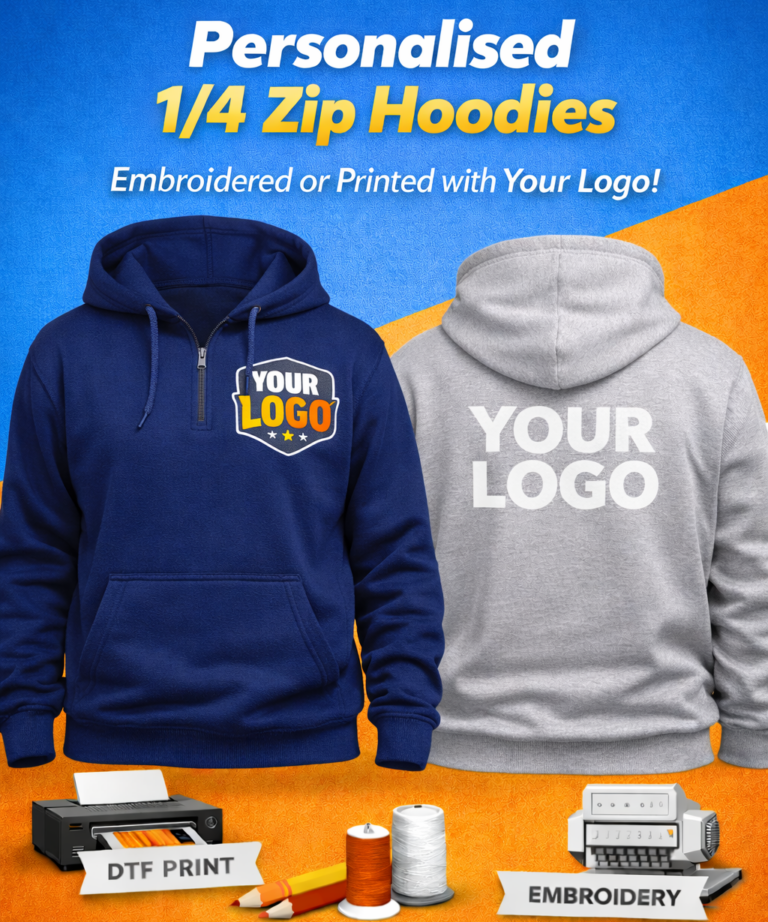 Quarter Zip Hoodie Workwear with Logo