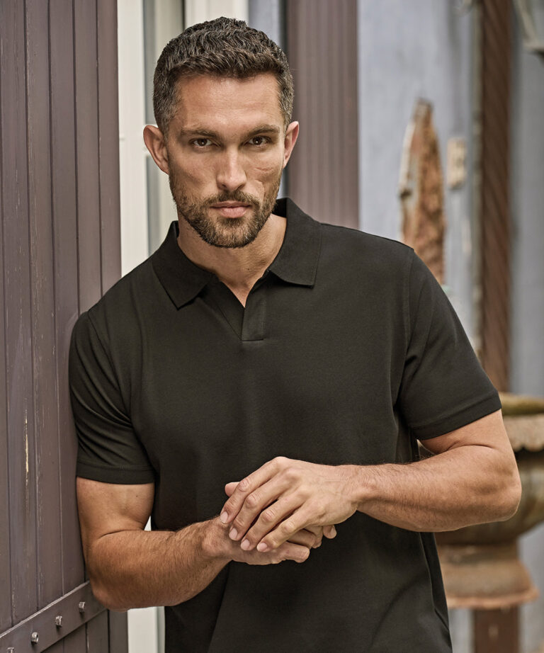 Luxury stretch v-neck polo (1404)