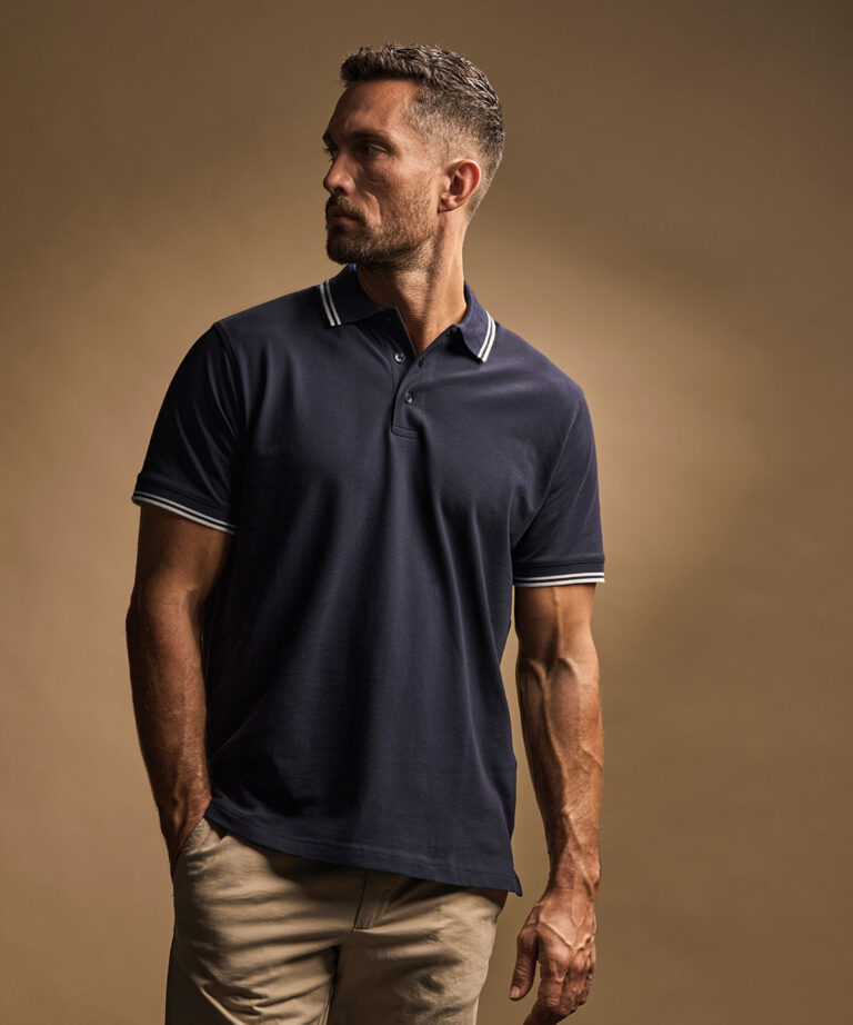 Luxury stripe stretch polo (1407)