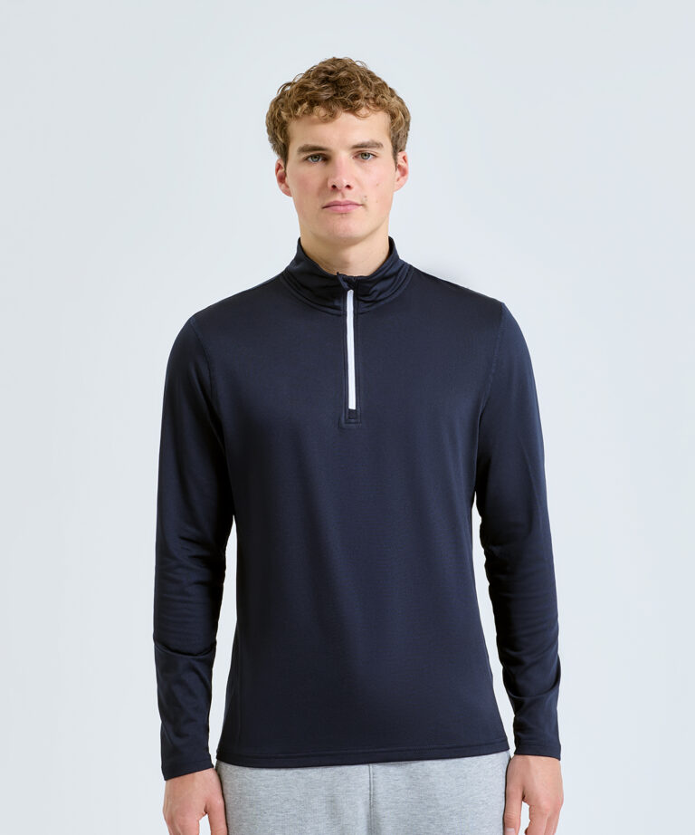 TriDri recycled long sleeve brushed back ¼ zip top