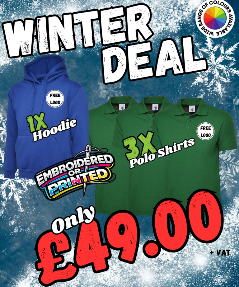 Winter Workwear Bundle 3x Uneek UC101 Polos + 1x Uneek UX4 Hoodie