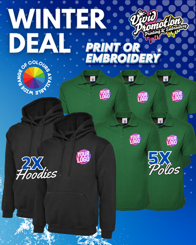 Workwear Bundle Deal: 5x Uneek UC101 Polos + 2x Uneek UX4 Hoodies (Free Logo Setup)