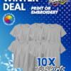 10 t-shirts with logo Printed or Embroidered Workwear Bundle