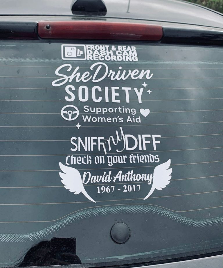 She Driven Society Window Sticker